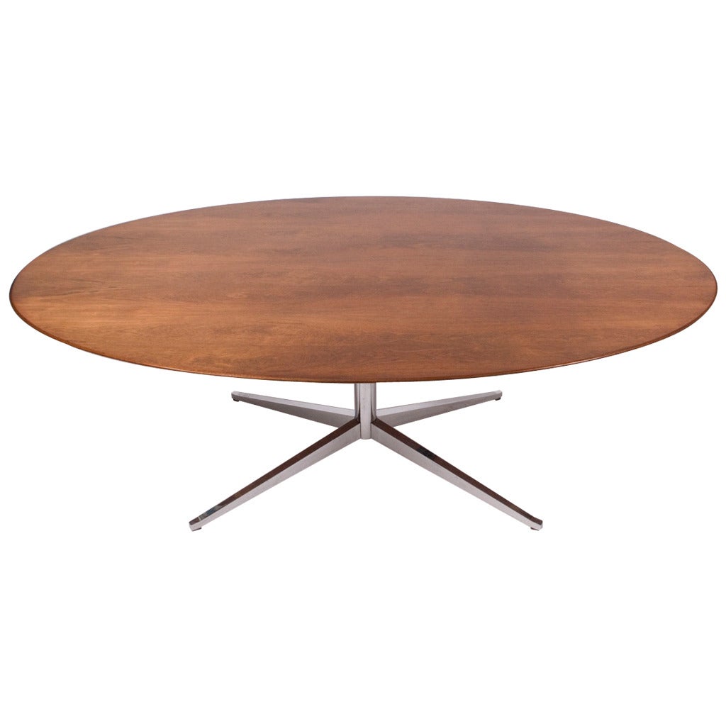 Florence Knoll Table or Desk Oval Rosewood Top