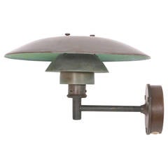 Antique Poul Henningsen Solid Copper Outdoor Lamp 4/3
