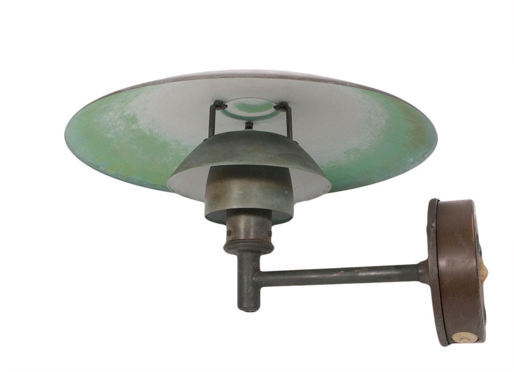 Scandinavian Modern Poul Henningsen Solid Copper Outdoor Lamp 4/3