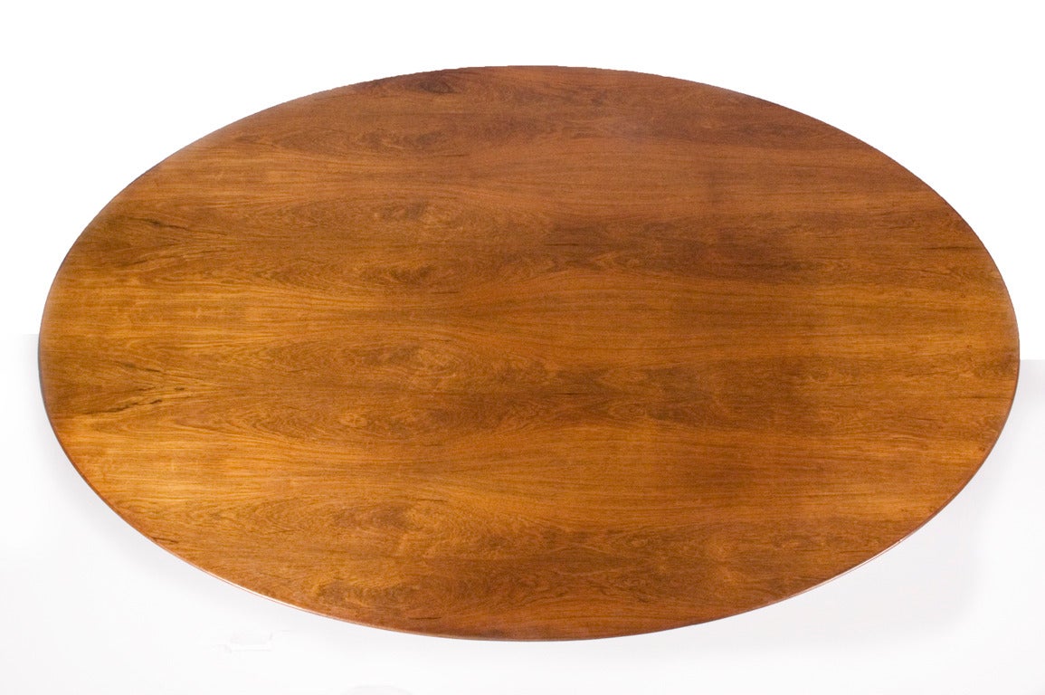 American Florence Knoll Table or Desk Oval Rosewood Top