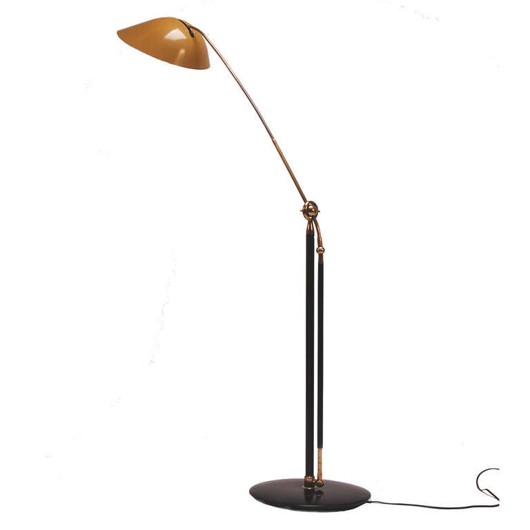 Mid-Century Modern Adjustable Counterbalance Floor Lamp by Angelo Lelli