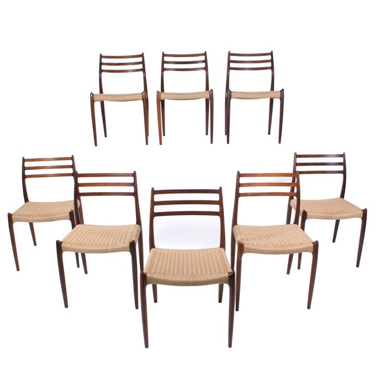 Niels O. Møller Rosewood Dining Chairs, 1976