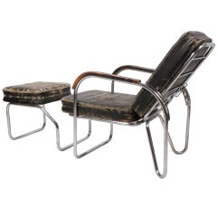 1920s, Original Bauhaus Easy Chair and Ottoman