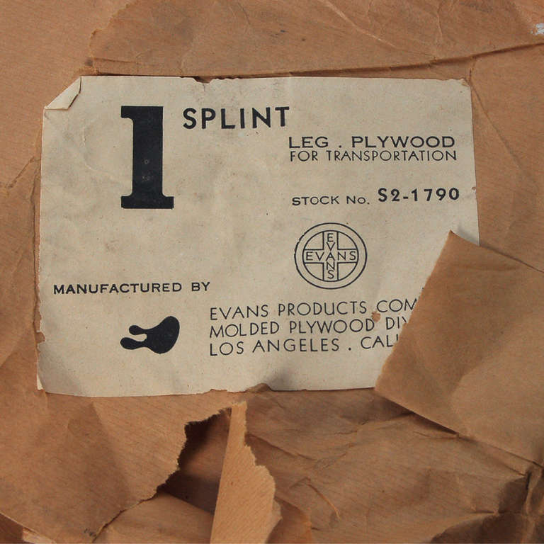 American Rare Mahogany WWII Leg Splint by Charles Eames