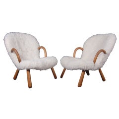 Vintage Pair of Rare Martin Olsen Easy Chairs
