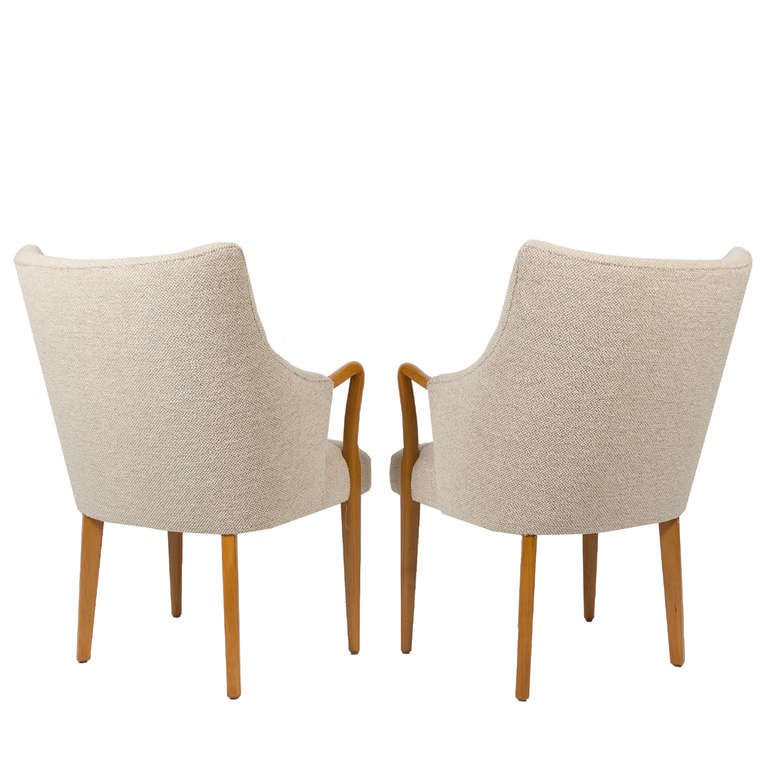 Scandinavian Modern Pair of Custom Swedish Chairs