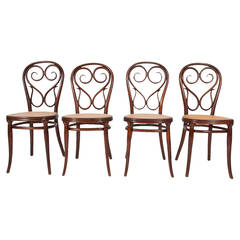 Antique Set of Four Thonet #4 Cafe Daum Chairs
