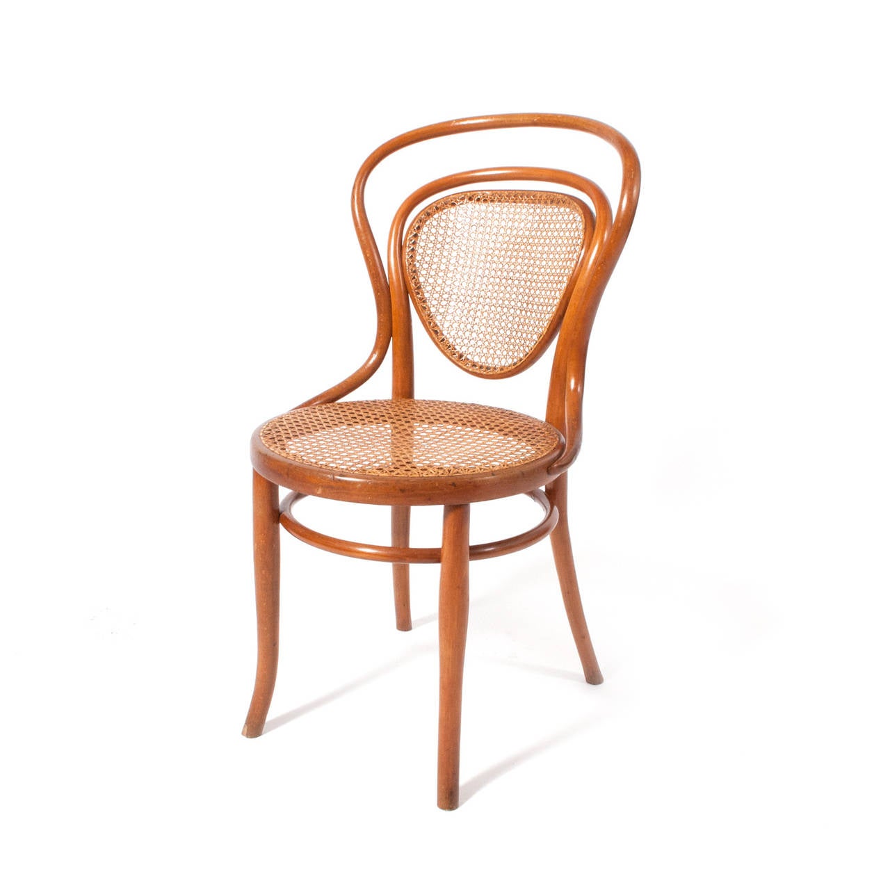 Rare J & J Kohn beach bentwood side chair with cane seating.