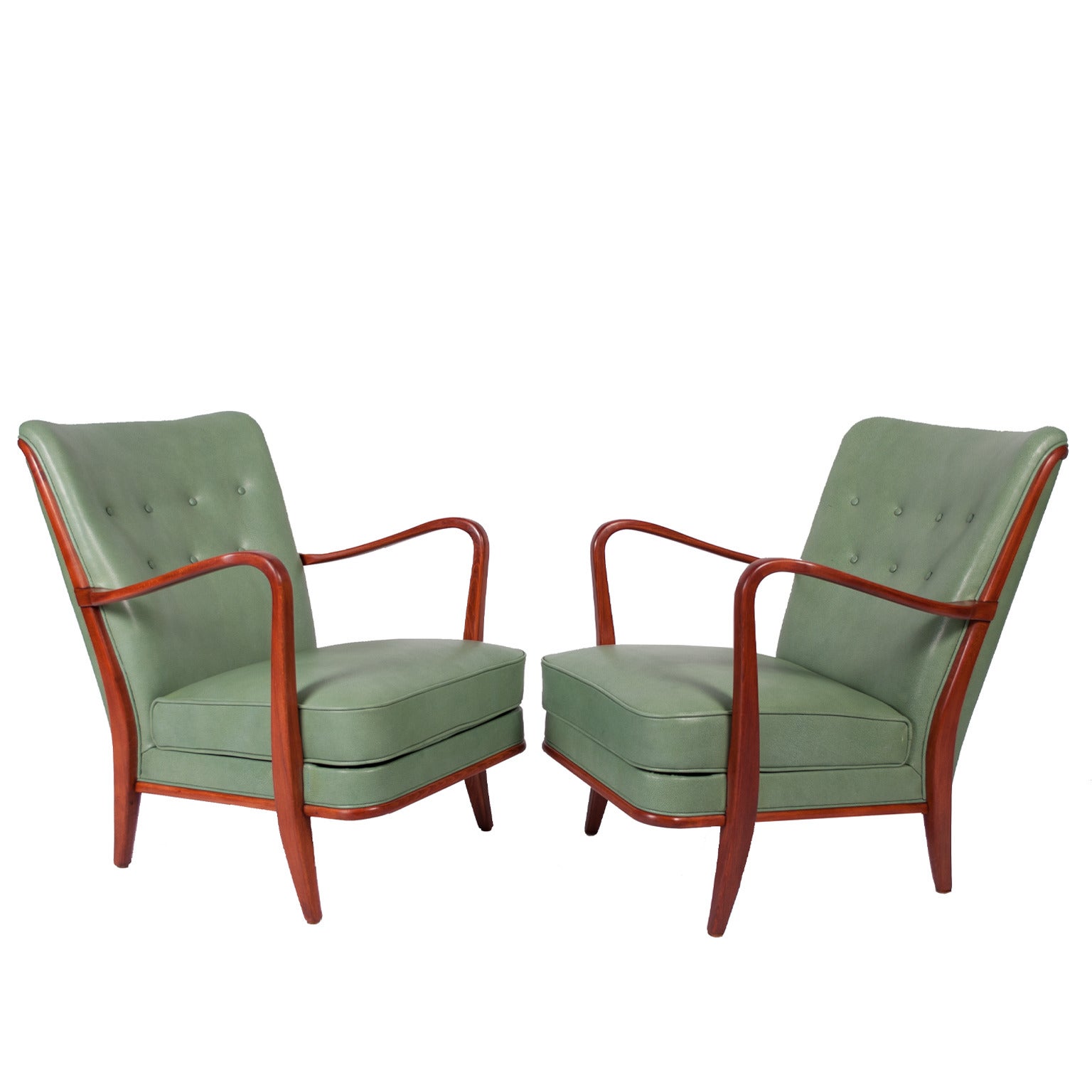 Pair of Cabinetmaker Armchairs Attributed to Carl Malmsten
