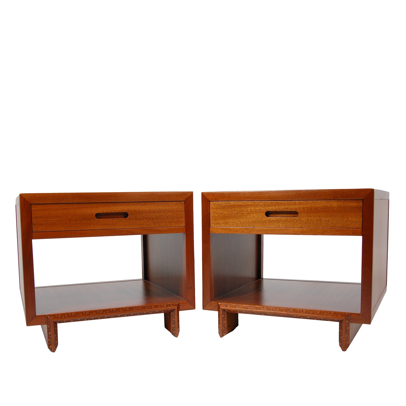 Pair of Nightstands/Side Tables by Frank Lloyd Wright