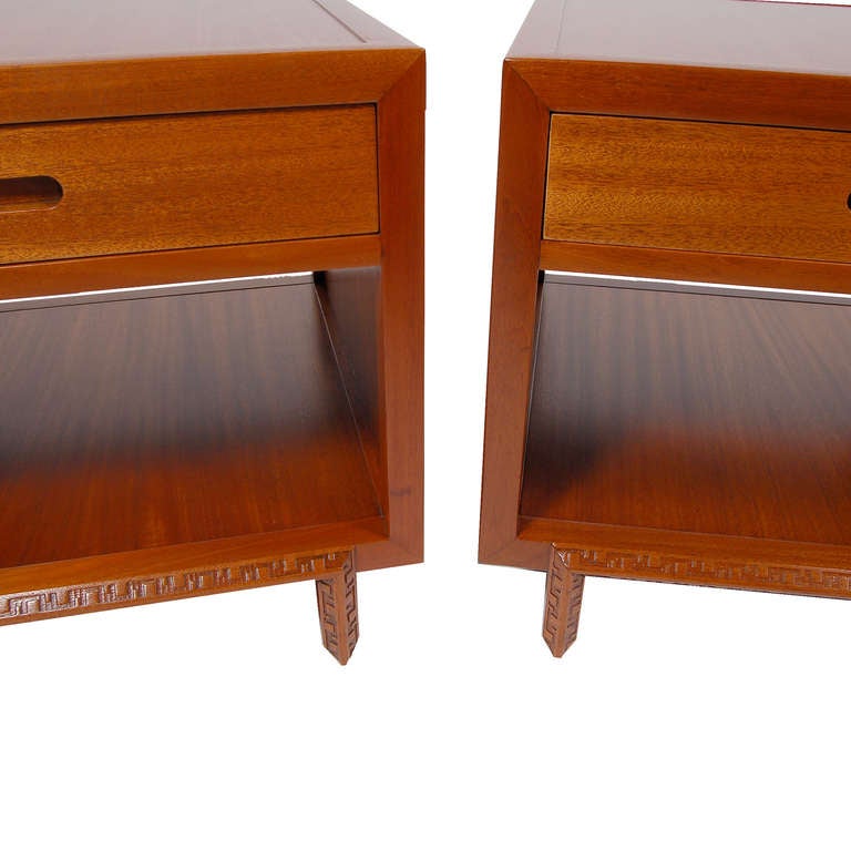 American Pair of Nightstands/Side Tables by Frank Lloyd Wright