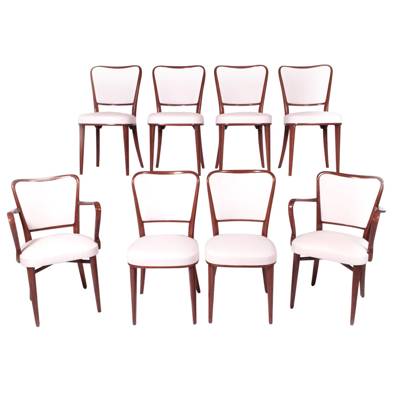 Set of Eight Swedish Bentwood Dining Chairs attribution Carl-Axel Acking