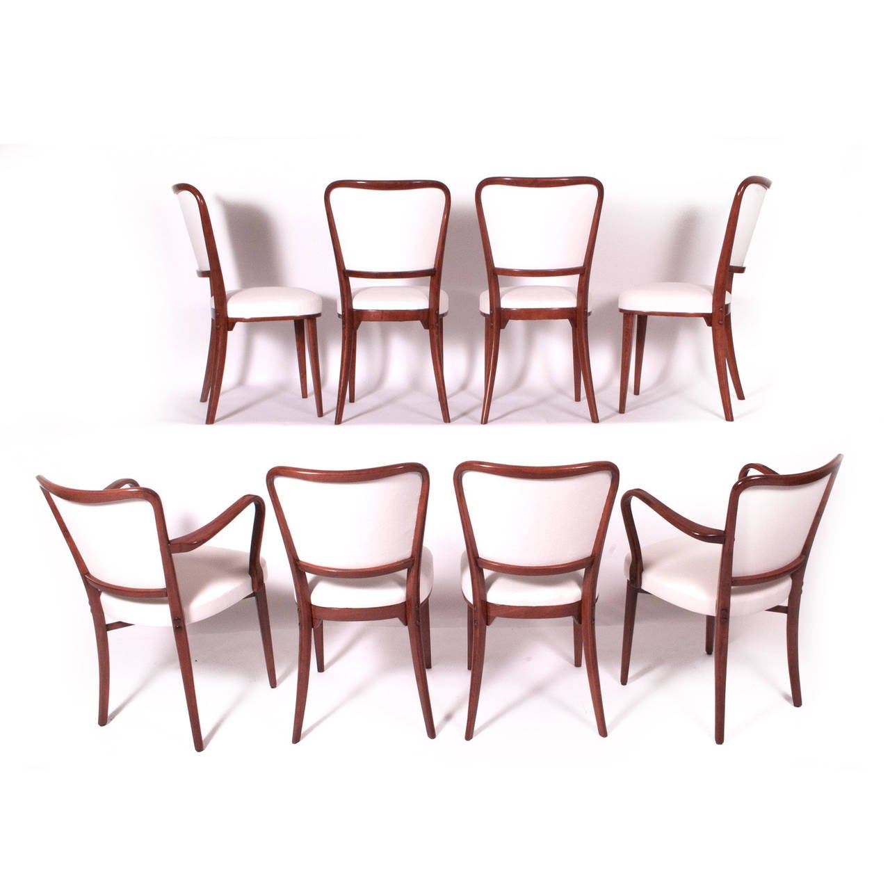 Set of Eight Swedish Bentwood Dining Chairs attribution Carl-Axel Acking In Excellent Condition In Hudson, NY