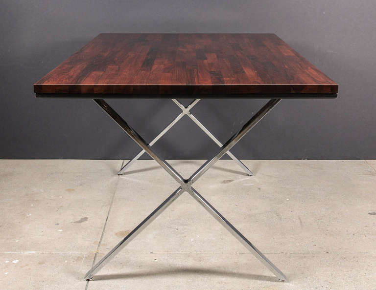 Mid-Century Modern Solid Rosewood Dining/Work Table by Milo Baughman