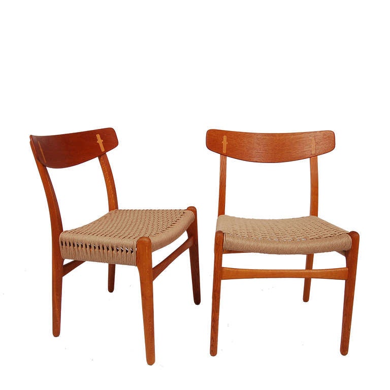 Mid-20th Century Set of Six Hans Wegner CH-23 Dining Chairs