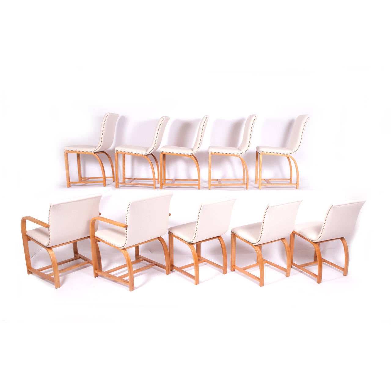 American Gilbert Rohde Set of Eight Side Chairs Only by Heywood Wakefield, 1931