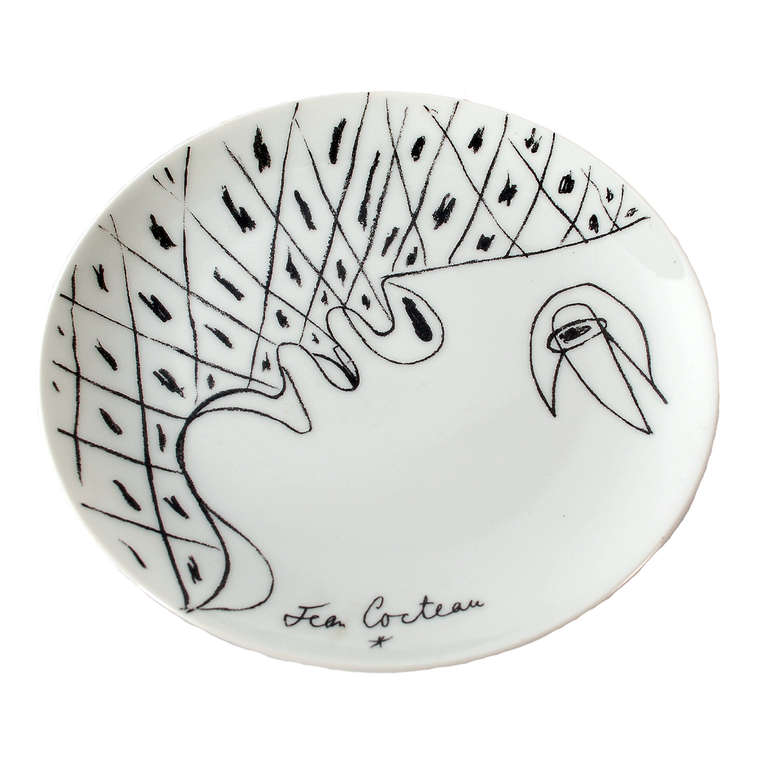 Mid-Century Modern Jean Cocteu Porcelain Plate