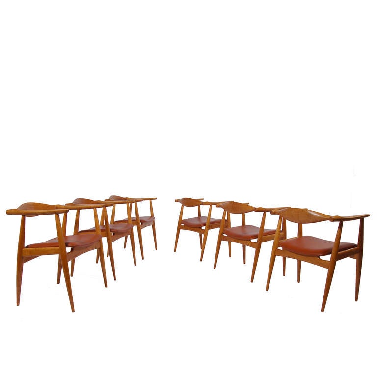 Danish Set of Six CH-35 Armchairs by Hans Wegner