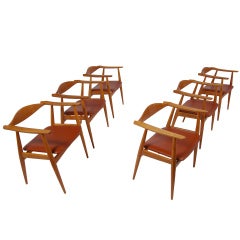 Set of Six CH-35 Armchairs by Hans Wegner 4