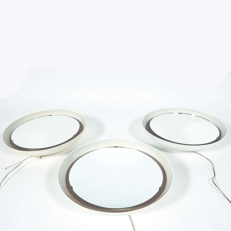 Scandinavian Modern only two Lighted Wall Mirrors by Poul Henningsen
