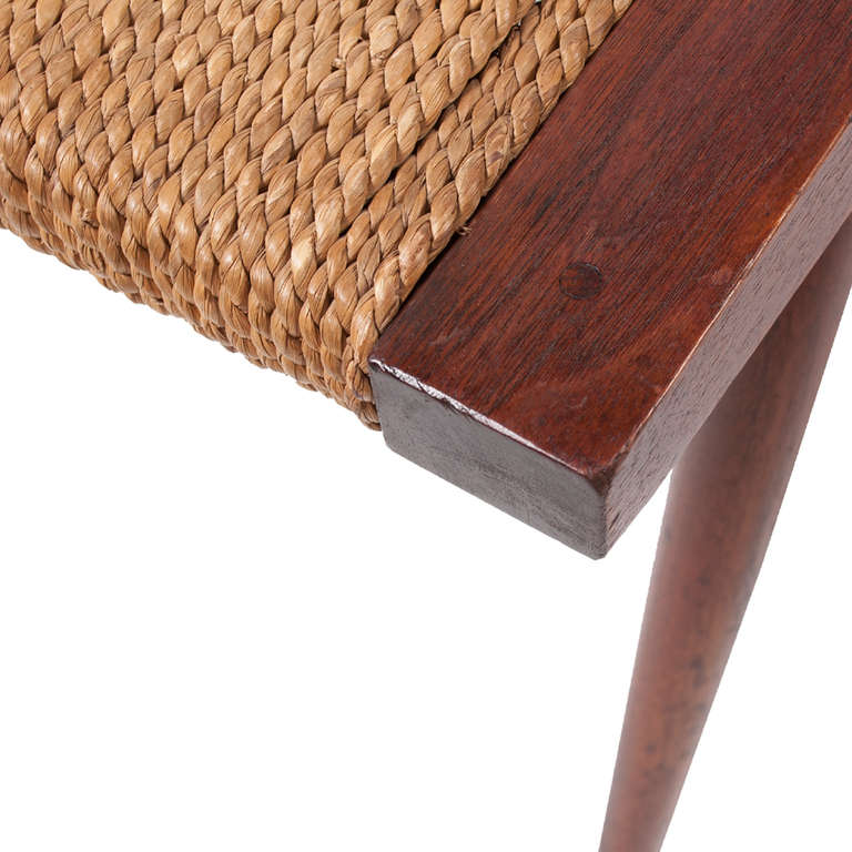 Mid-Century Modern Grass Seat Stool by George Nakashima