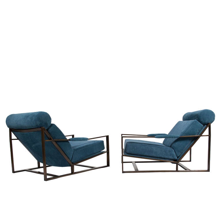 Mid-Century Modern Two Sets of Milo Baughman Low Lounges with Ottomans