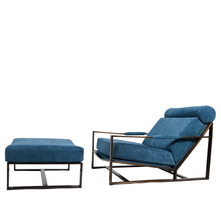 American Two Sets of Milo Baughman Low Lounges with Ottomans