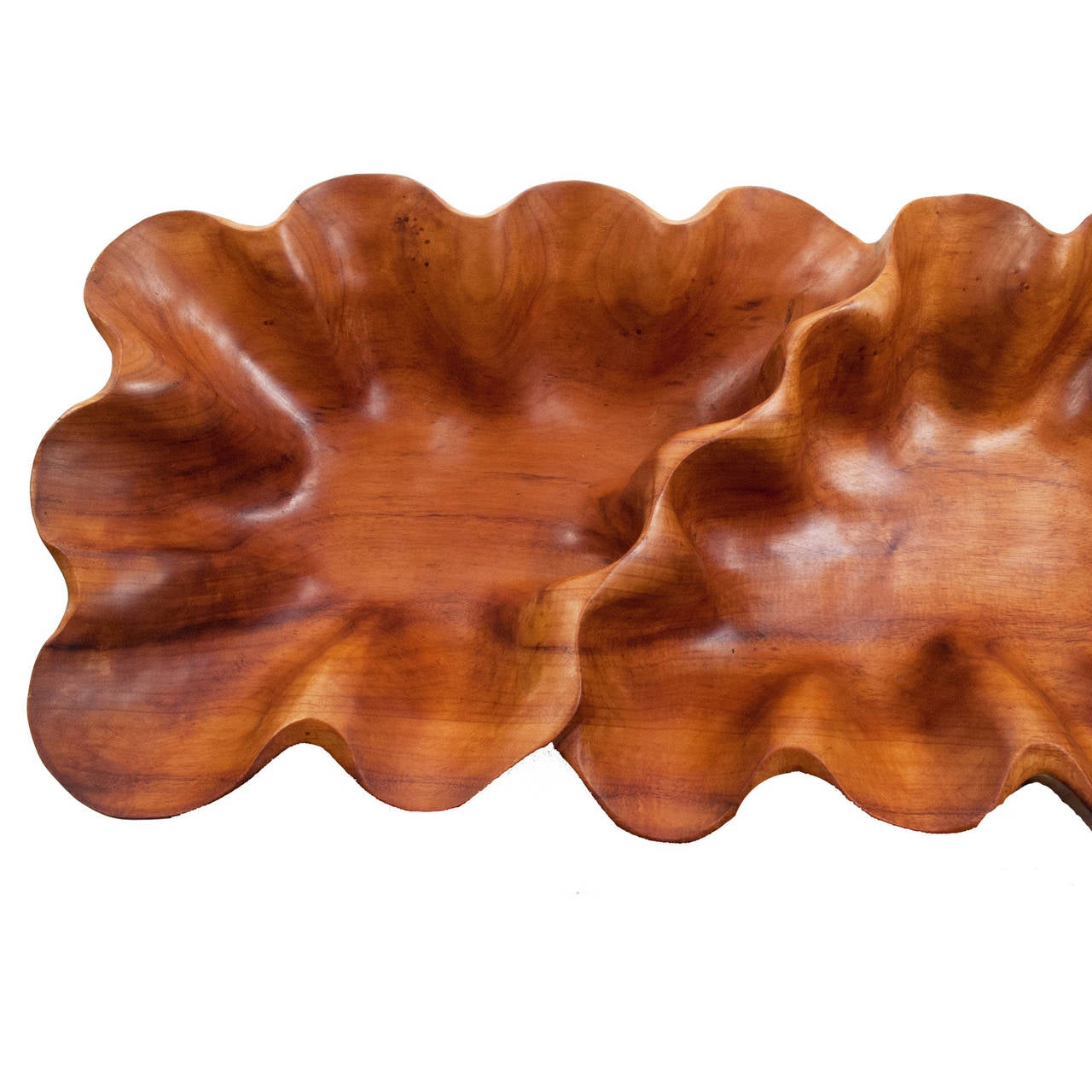 Mid-20th Century Very Large Double Sided Wooden Bowl Attributed to Russel Wright