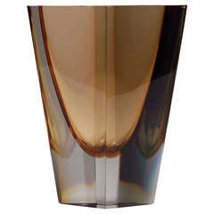 Vintage Prisma Art Glass Vase by Kaj Frank