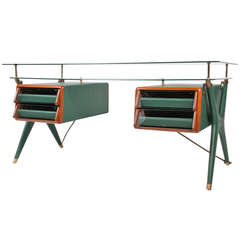 Rare Double-Drawer Executive Desk by Silvio Berrone