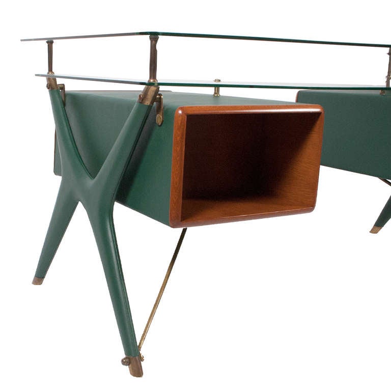 Rare Double-Drawer Executive Desk by Silvio Berrone 1