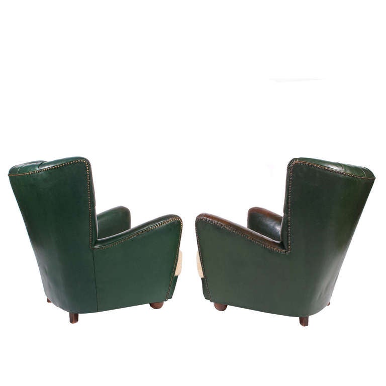 Art Deco Pair of 1920s Danish Easy Chairs