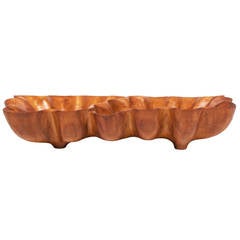 Very Large Double Sided Wooden Bowl Attributed to Russel Wright