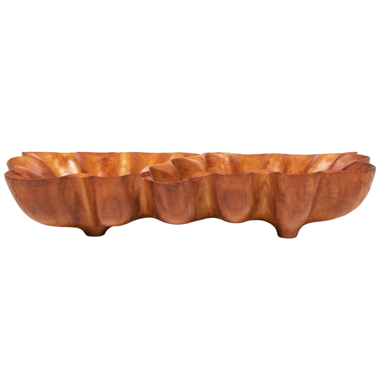 Very Large Double Sided Wooden Bowl Attributed to Russel Wright