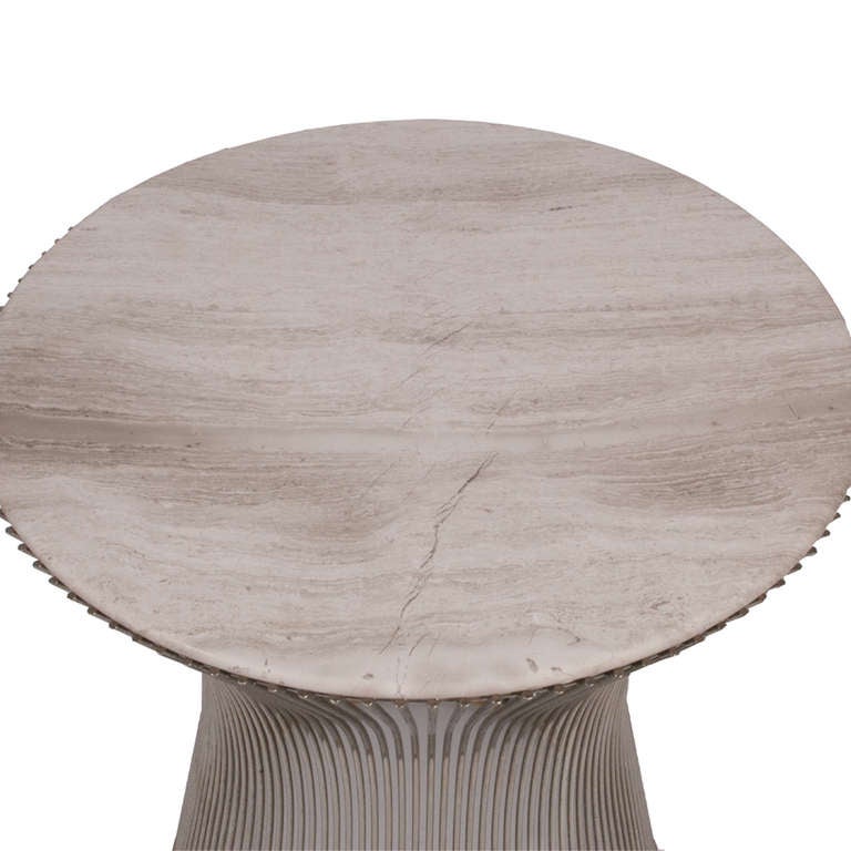 Mid-Century Modern Limestone Top Side Table by Warren Platner