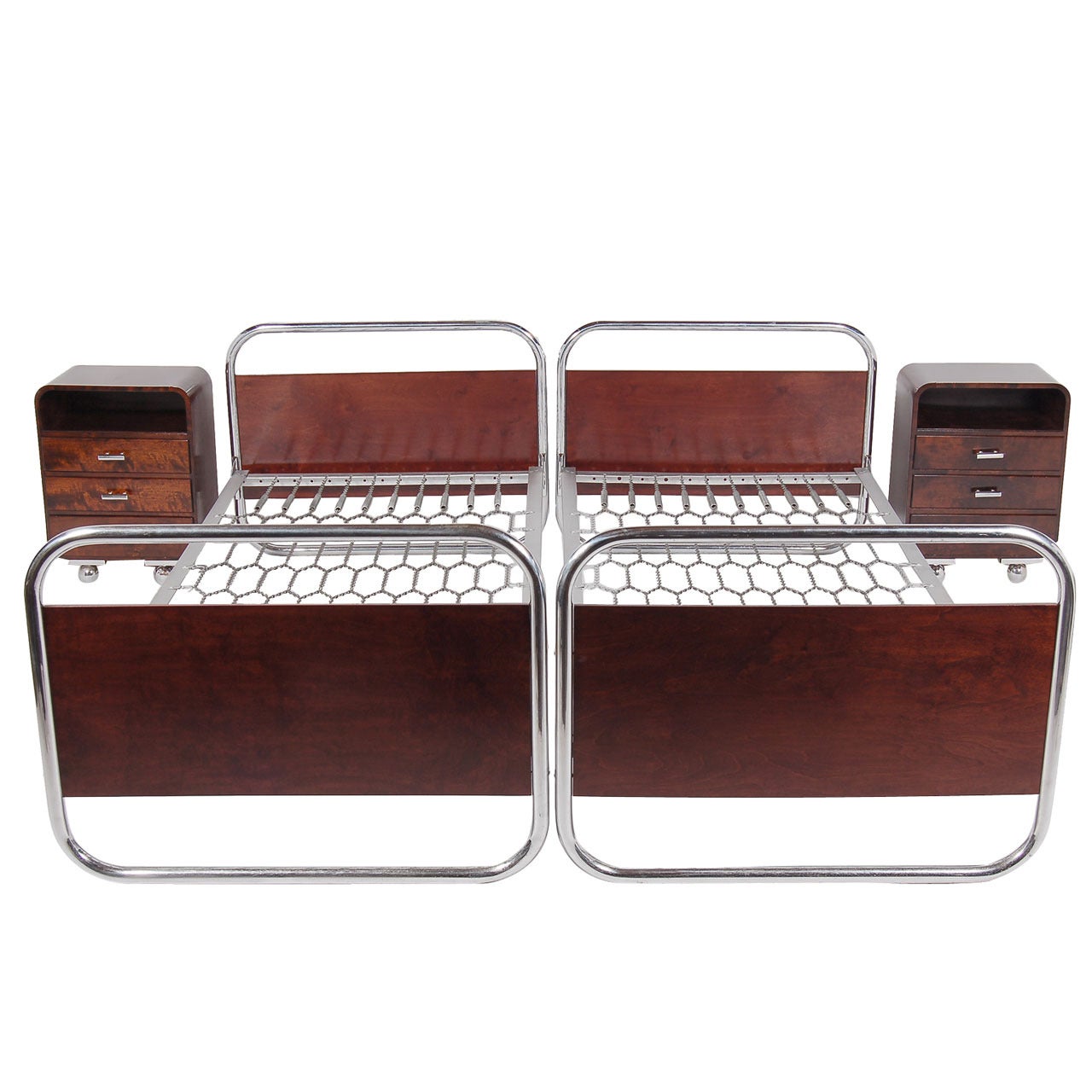 Bauhaus Bed Set with Nightstands by Desta