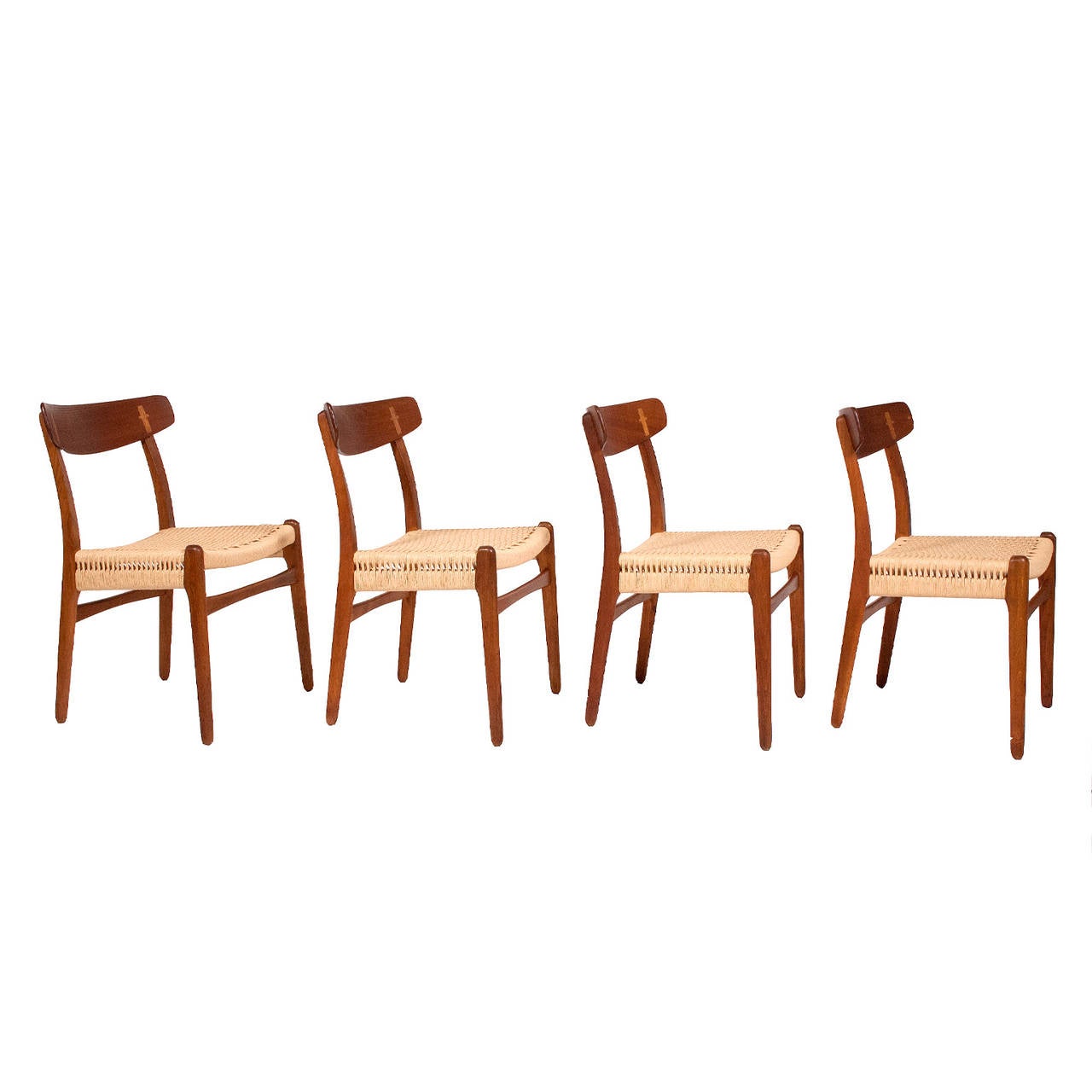 Four Hans Wegner Oak Dining Chairs CH 23