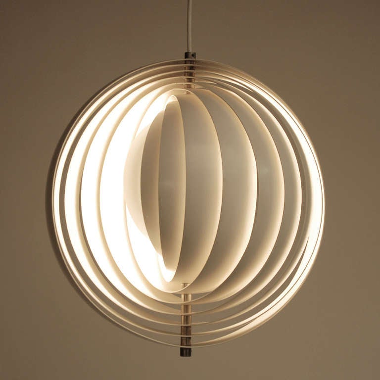 Scandinavian Modern Original Moon Pendant Lamp by Verner Panton