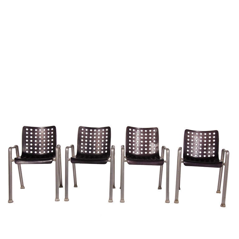 Early Set of Four Landi Chairs by Hans Coray