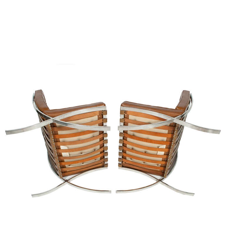 20th Century 1970's Pair of Barcelona Chairs by Mies van der Rohe