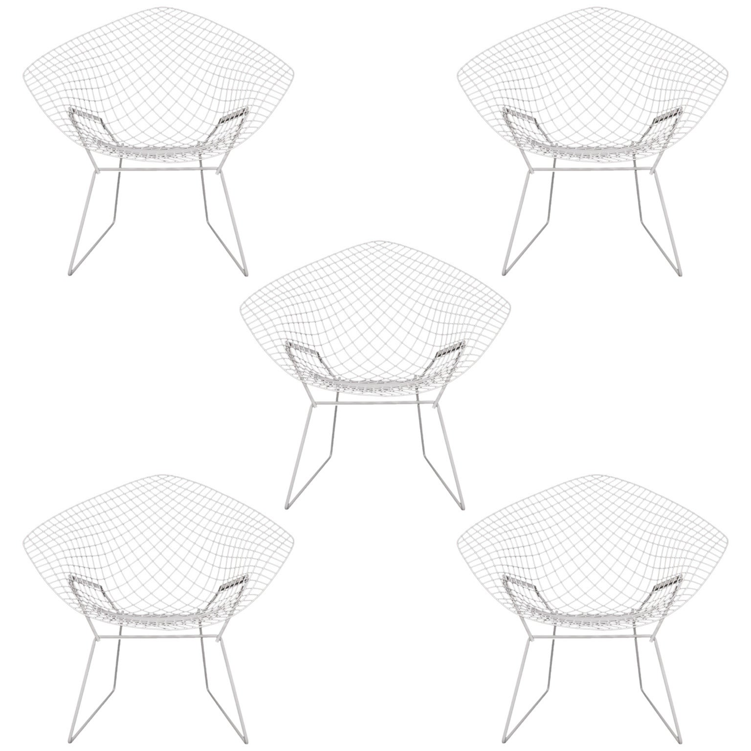 Only Three  Little Diamond Chairs by Harry Bertoia for Knoll