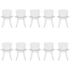 Ten Side Chairs Design by Harry Bertoia for Knoll