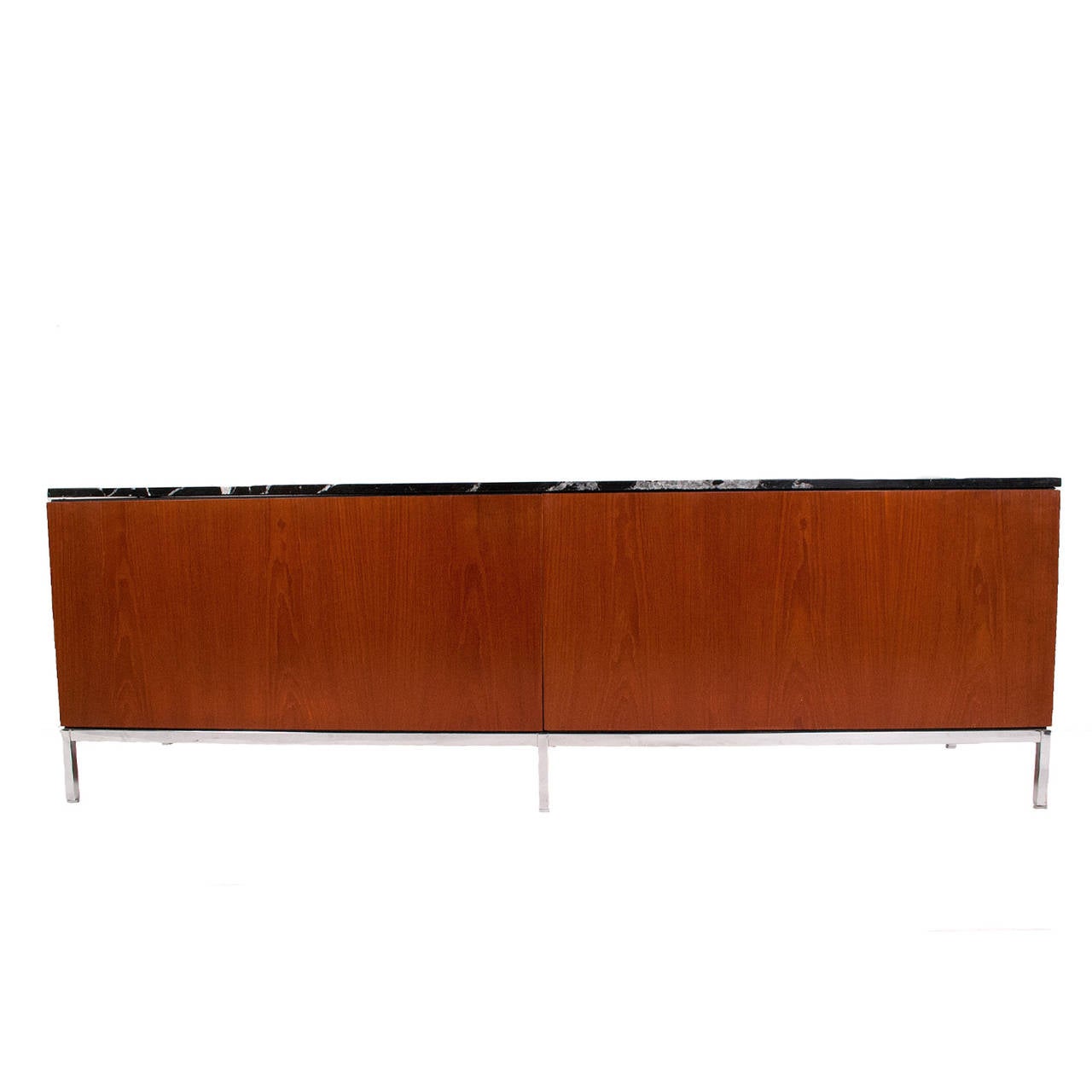 Teak freestanding credenza (chest of drawers) with black marble, design in 1961.