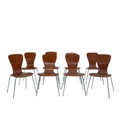 Set of Eight Plywood Chairs by Tapio Wirkkala