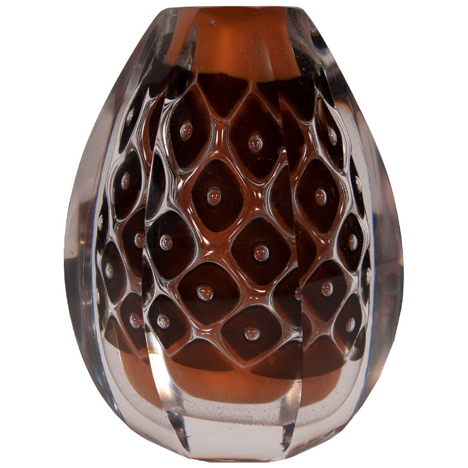 Ariel Art Glass Vase by Edvin Ohrstrom for Orrefors