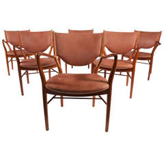 Rare Set of Six NV-46 Armchairs by Finn Juhl for Niels Vodder