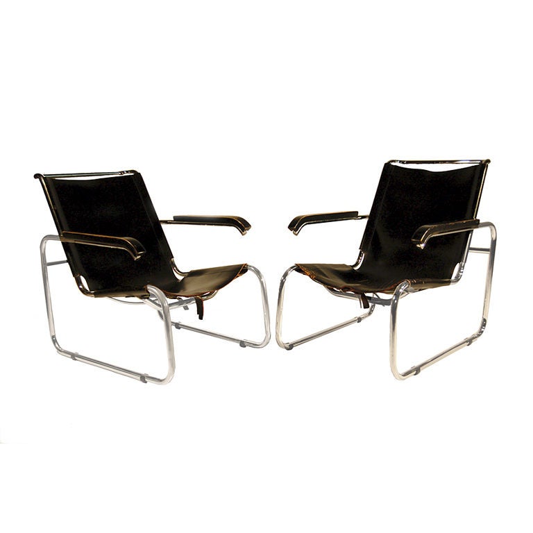 B-35 Lounge Chairs by Marcel Breuer