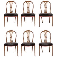 Set of Six Neoclassical Chairs by Frits Henningsen