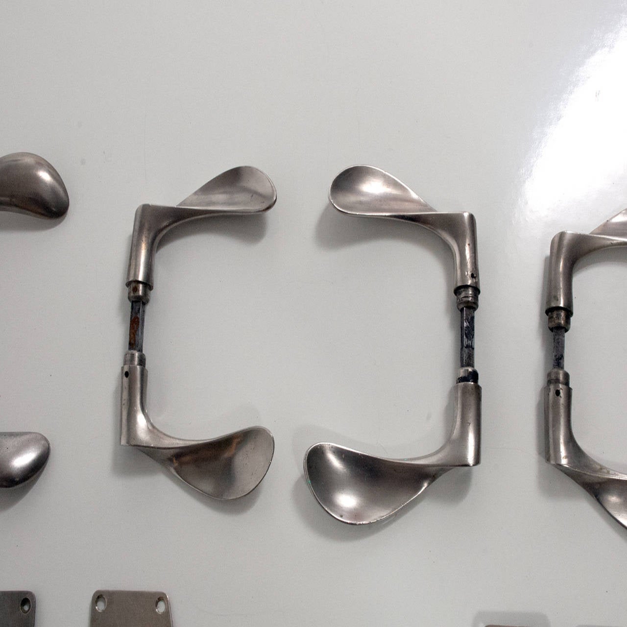 Scandinavian Modern Set of Six AJ Door Handles, Room 606 by Arne Jacobsen, 1956