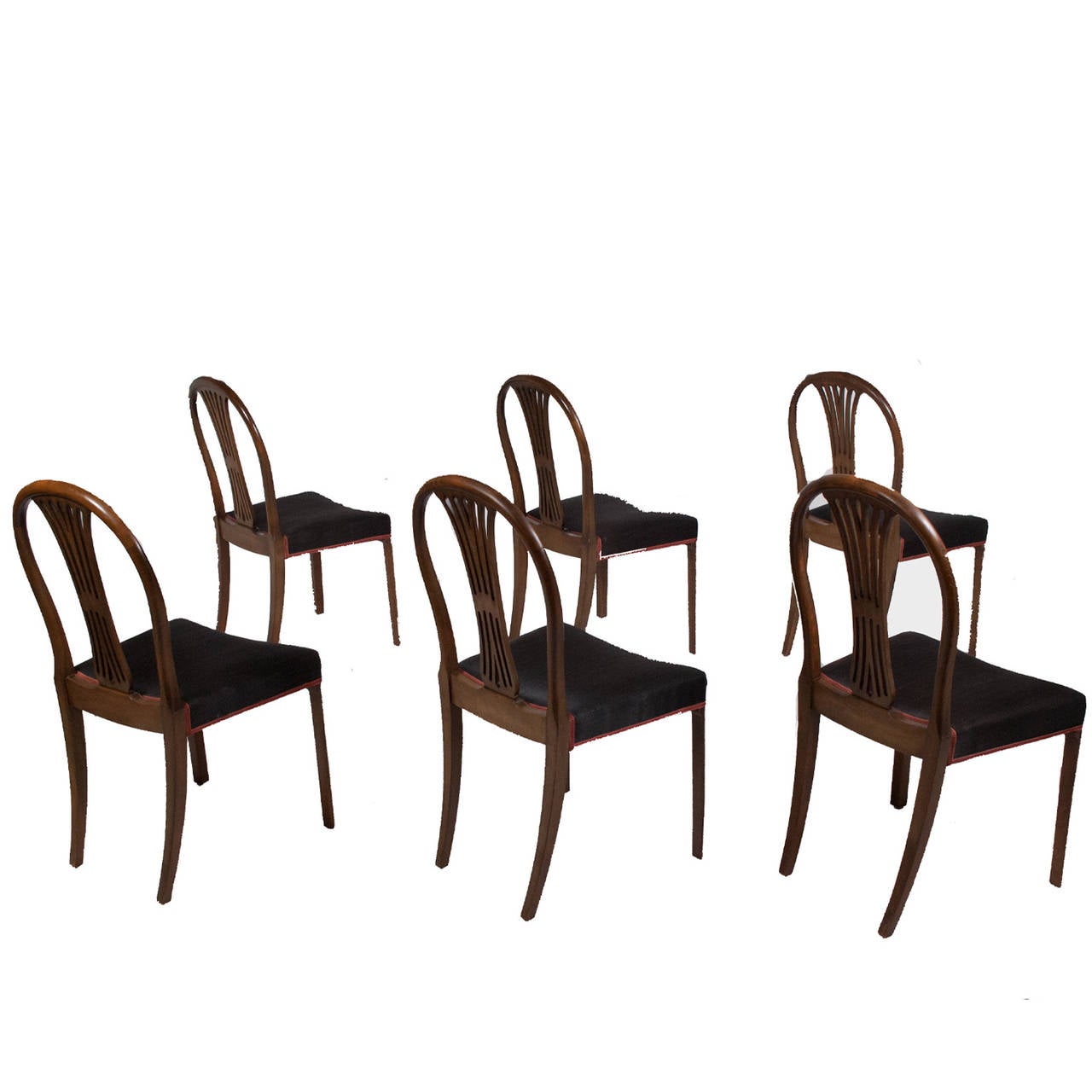 Scandinavian Modern Set of Six Neoclassical Chairs by Frits Henningsen